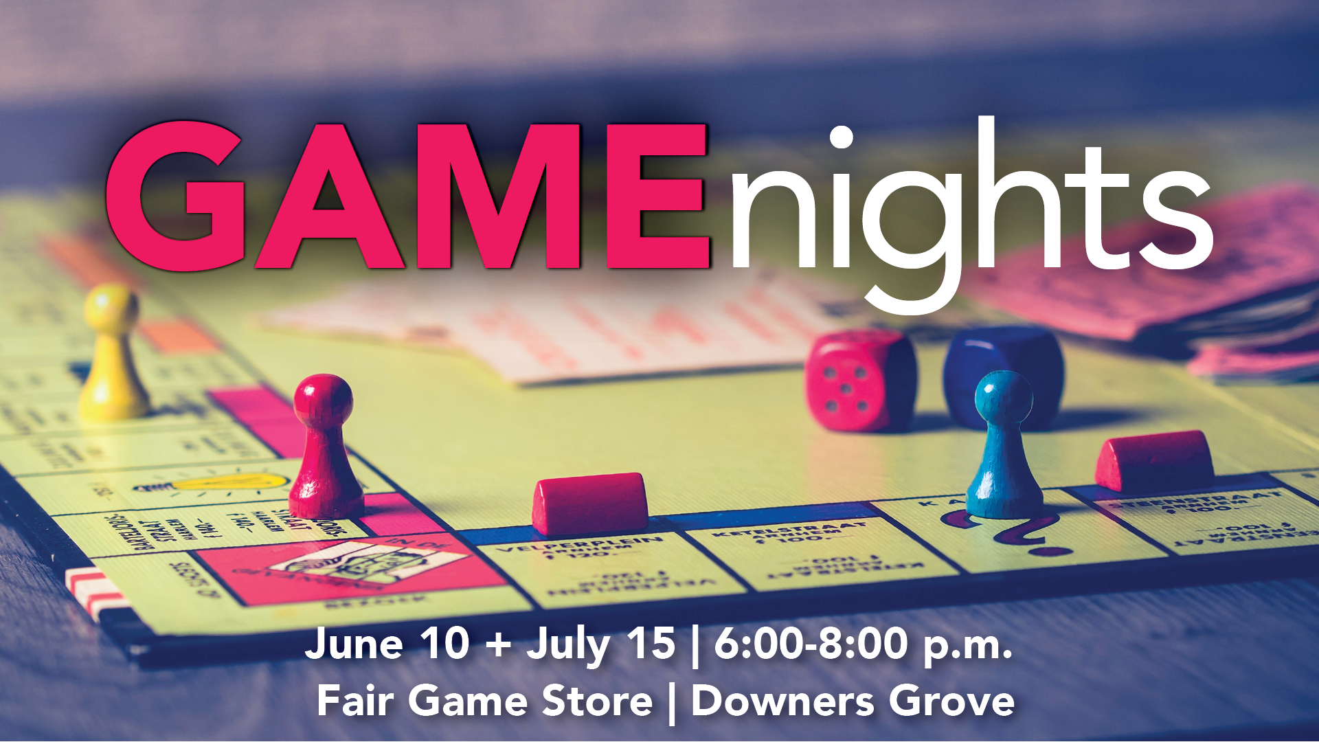 Game Nights
Sunday | July 15  | 6:00 p.m. - 8:00 p.m.
